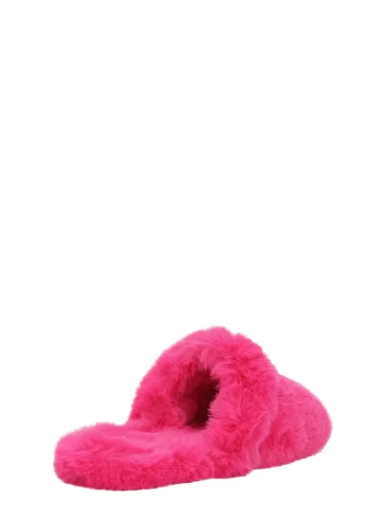 Versace   Medusa faux fur slippers