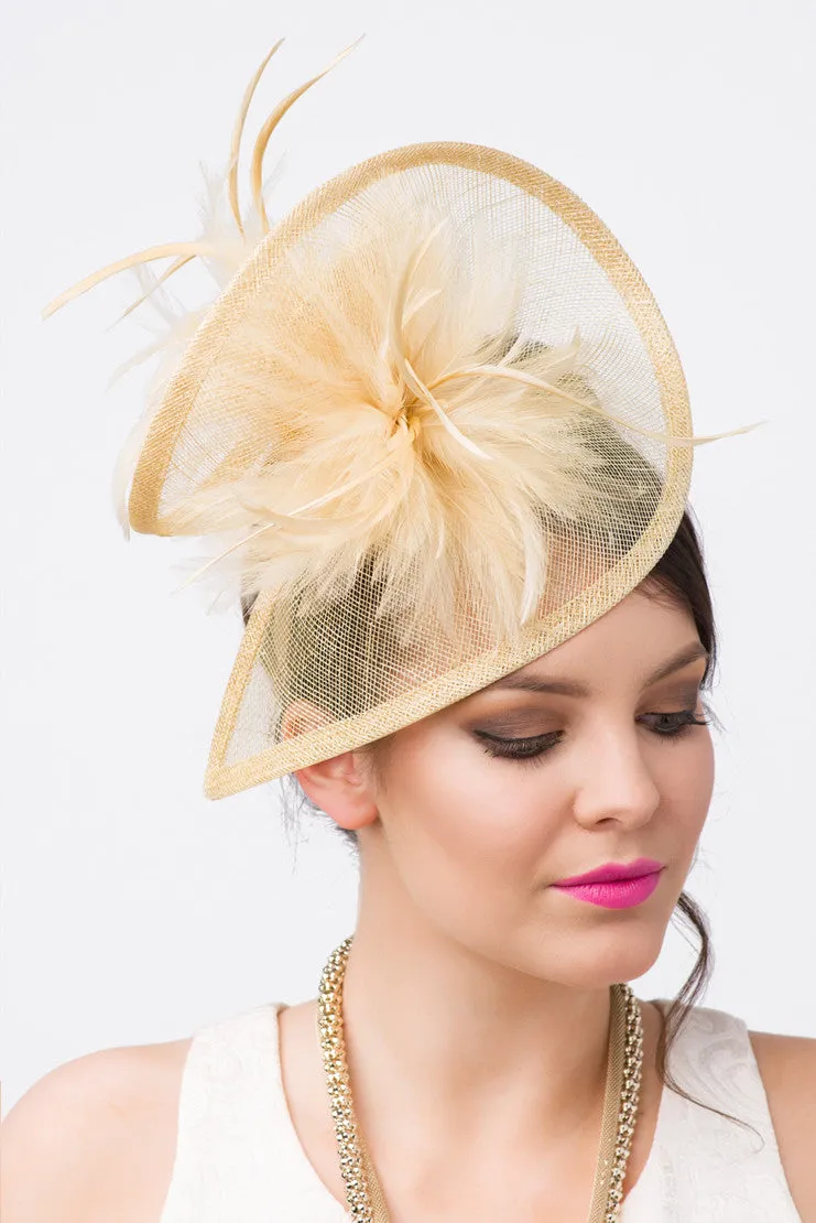 Elegant Champagne Gold Fascinator