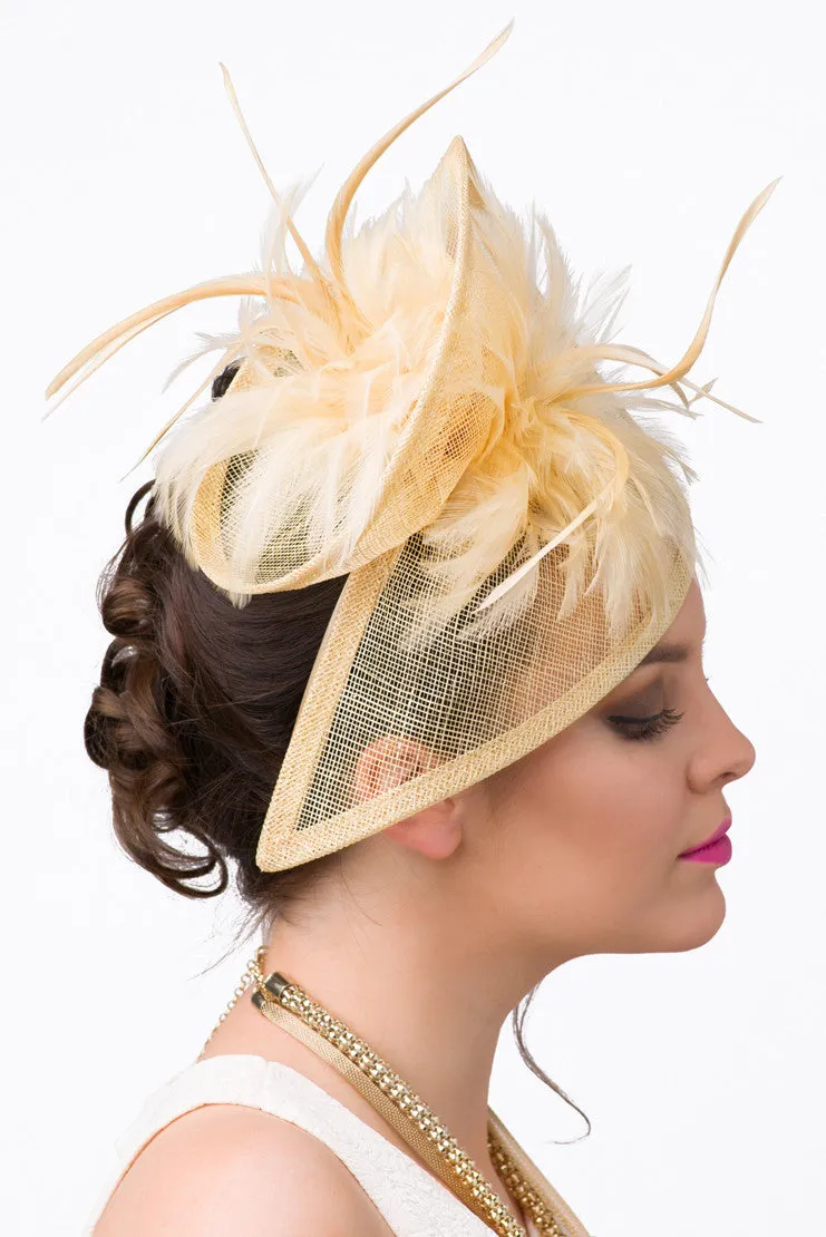 Elegant Champagne Gold Fascinator