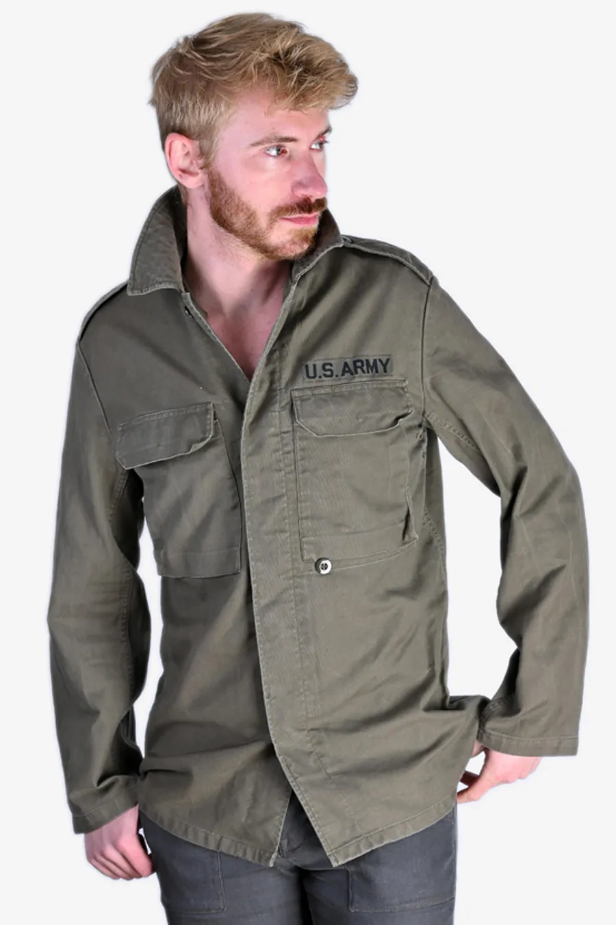 Vintage 1980's US Army Moleskin Military Jacket | Size S - Brick Vintage