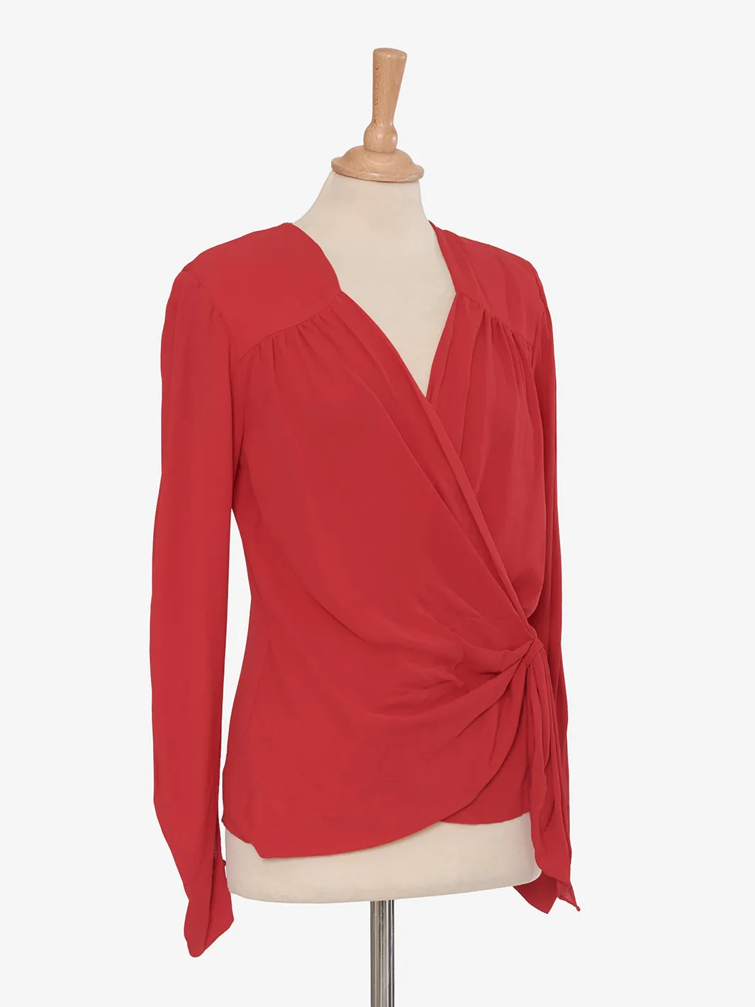 Red Synthetic Fabric Vintage Shirt