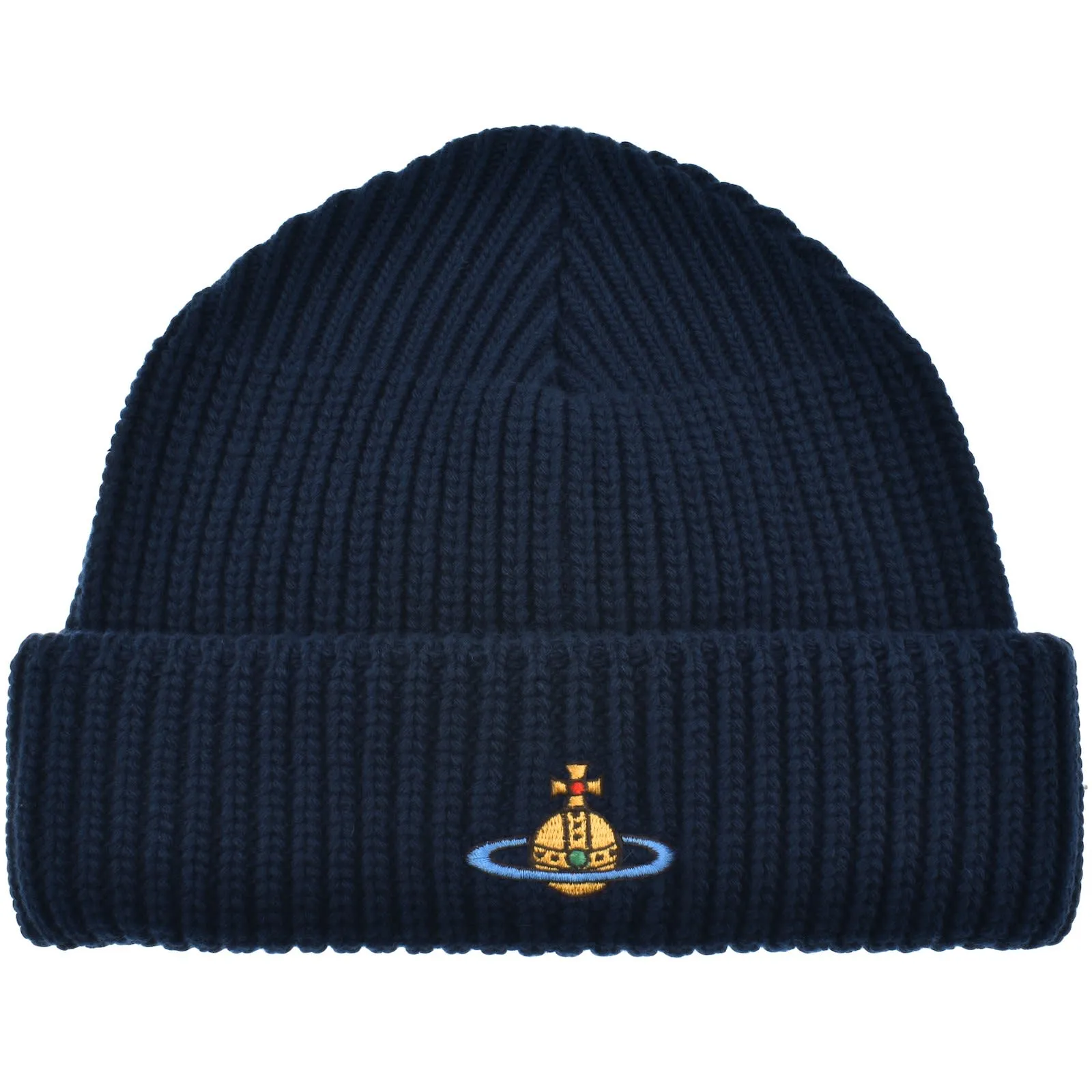 Vivienne Westwood Navy Wool Knit Beanie