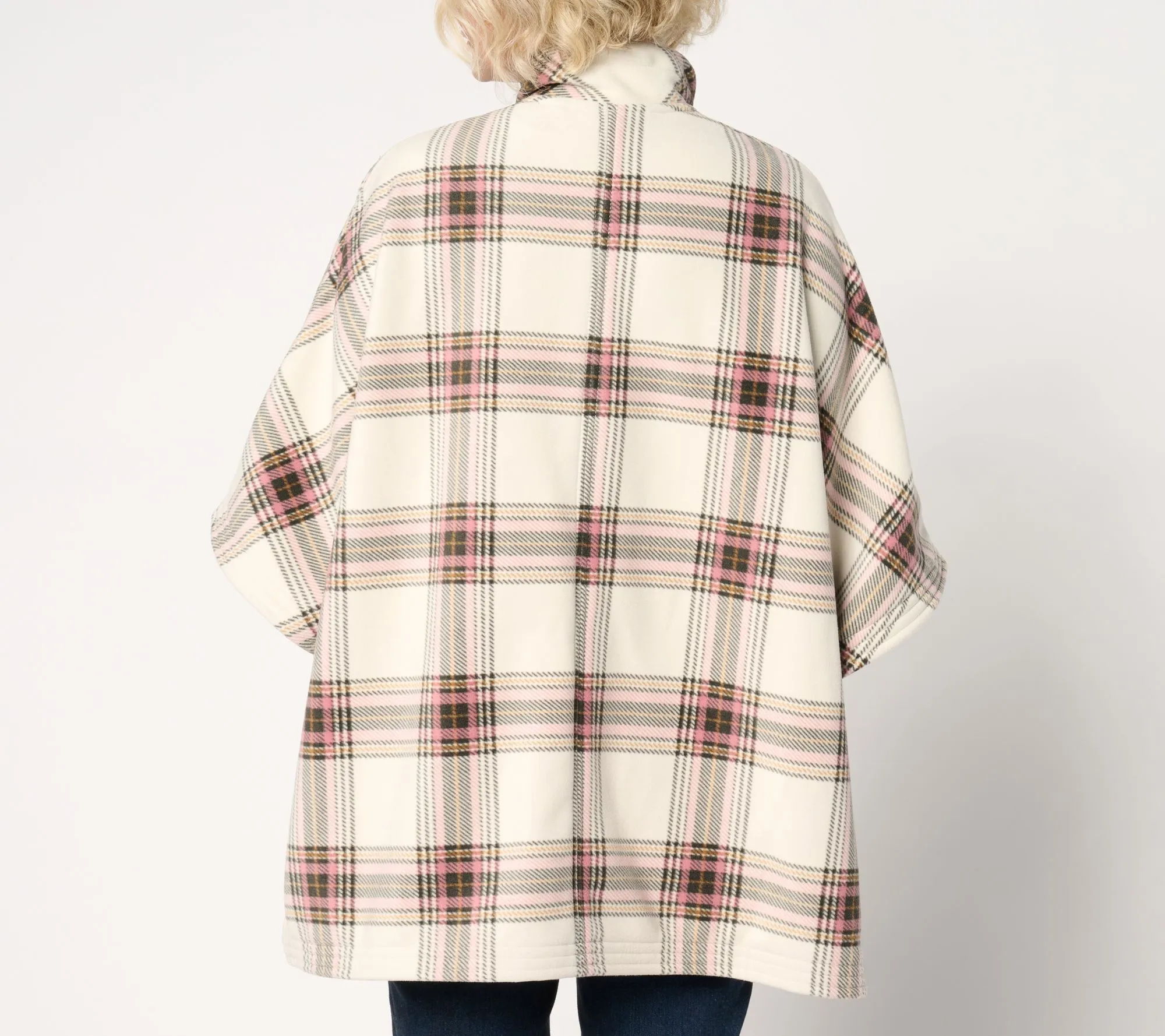 Weatherproof Plaid Fleece Poncho