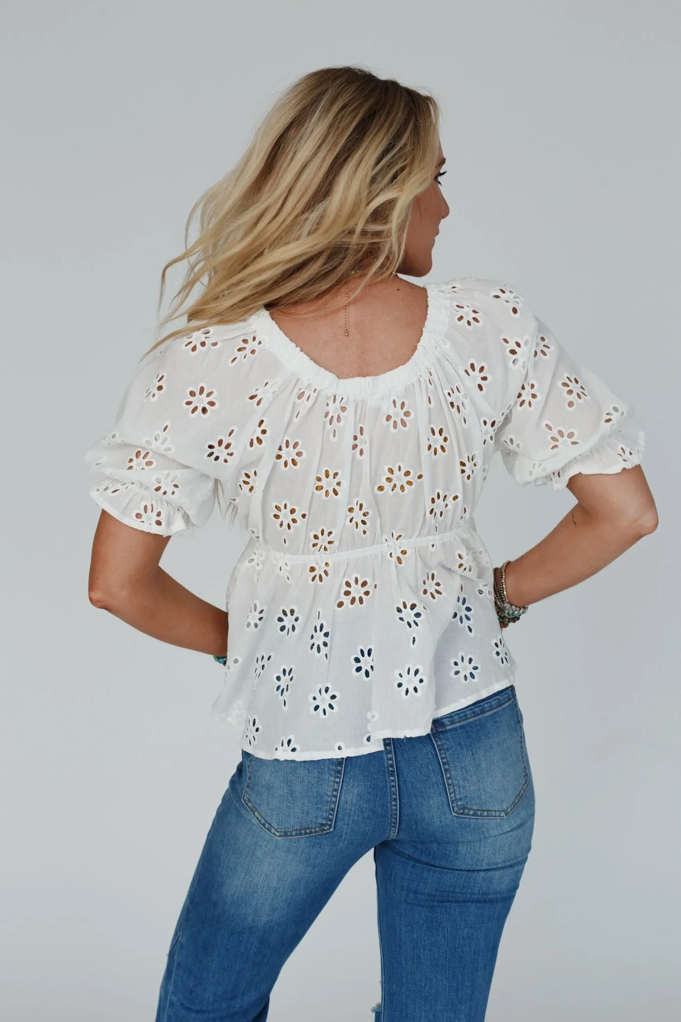 White Embroidered Top