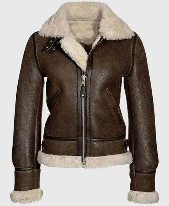 Brown Vanessa Faux Shearling Sheepskin Jacket | William Jacket