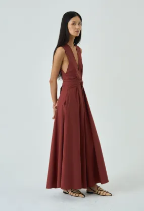 Wine Ellen Dress