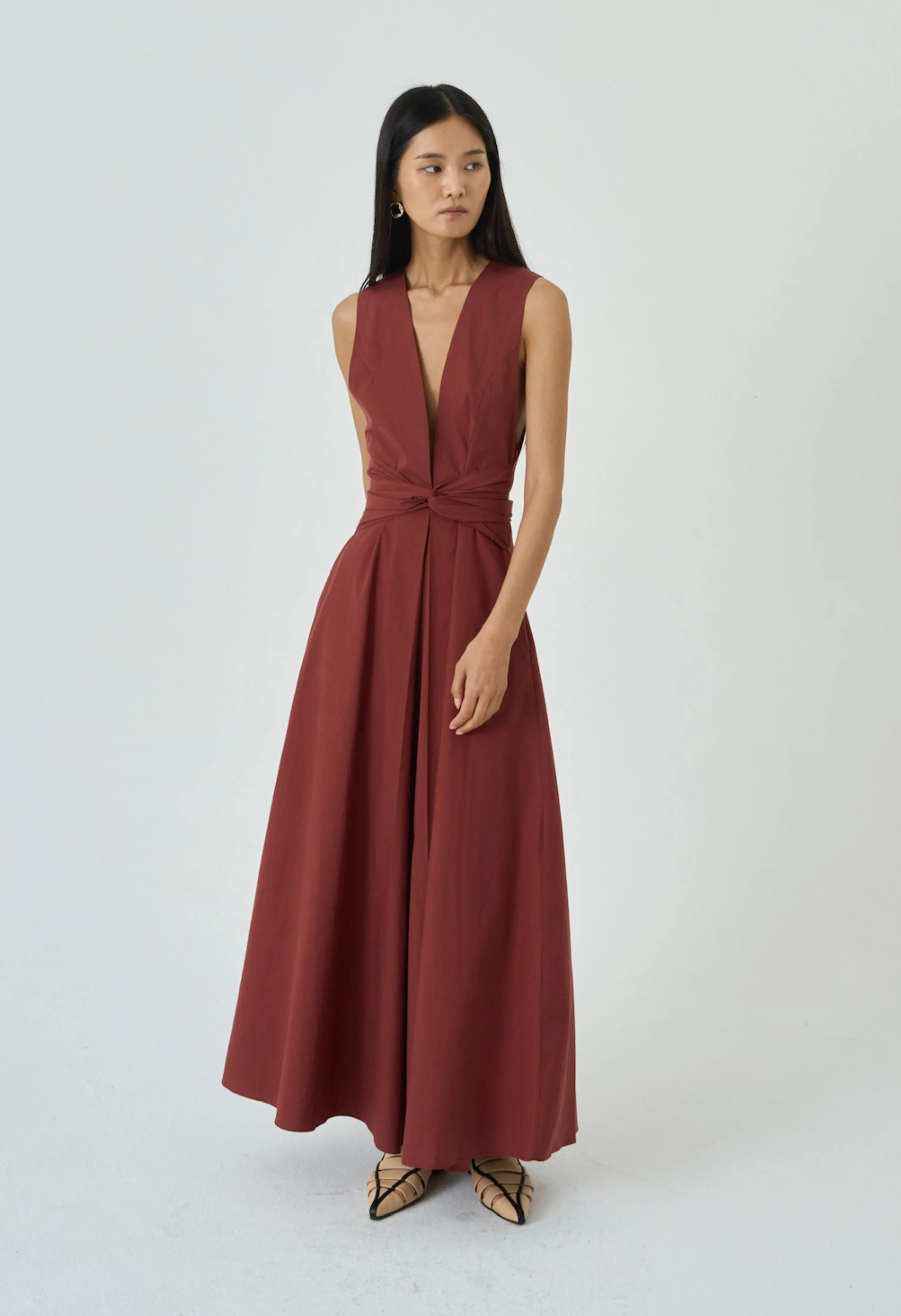 Wine Ellen Dress