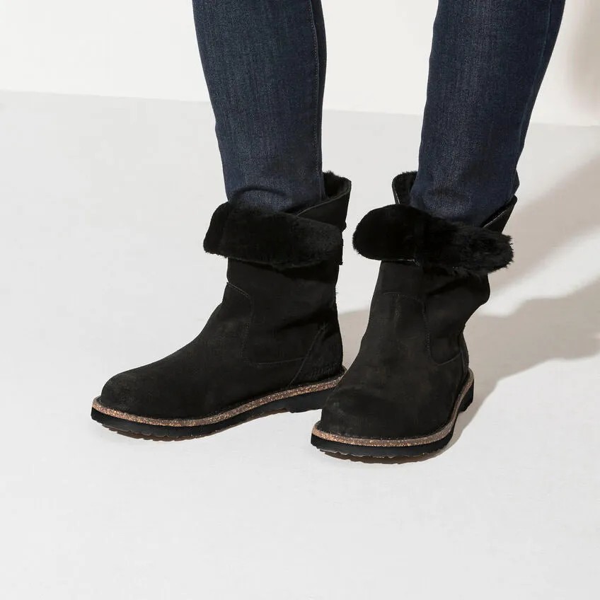 Black Shearling Uppsala Boots for Women