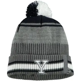 Yale Bulldogs 2019 Sideline Knit Beanie Hat Cap with POM and Cuffed Design by Under Armour