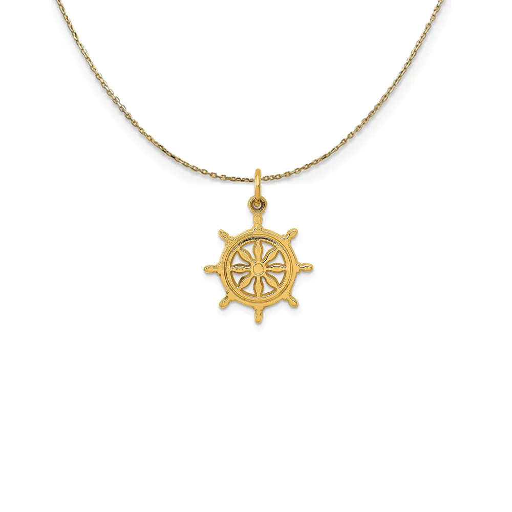 Yellow Gold Captain's Wheel Necklace