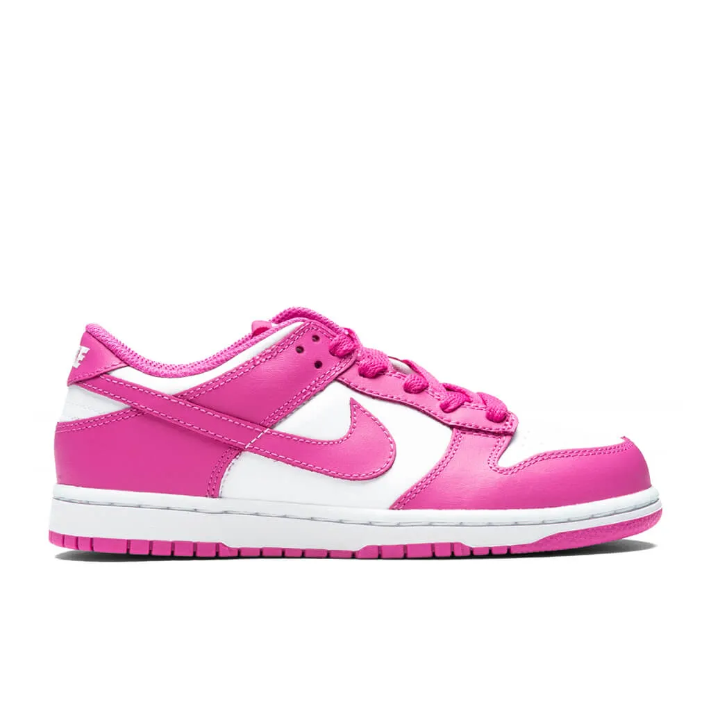 White/Active Fuchsia Dunk Low (GS)