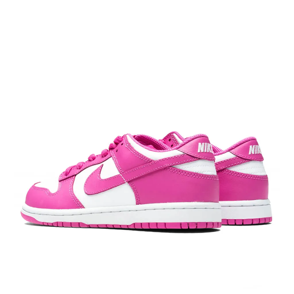 White/Active Fuchsia Dunk Low (GS)