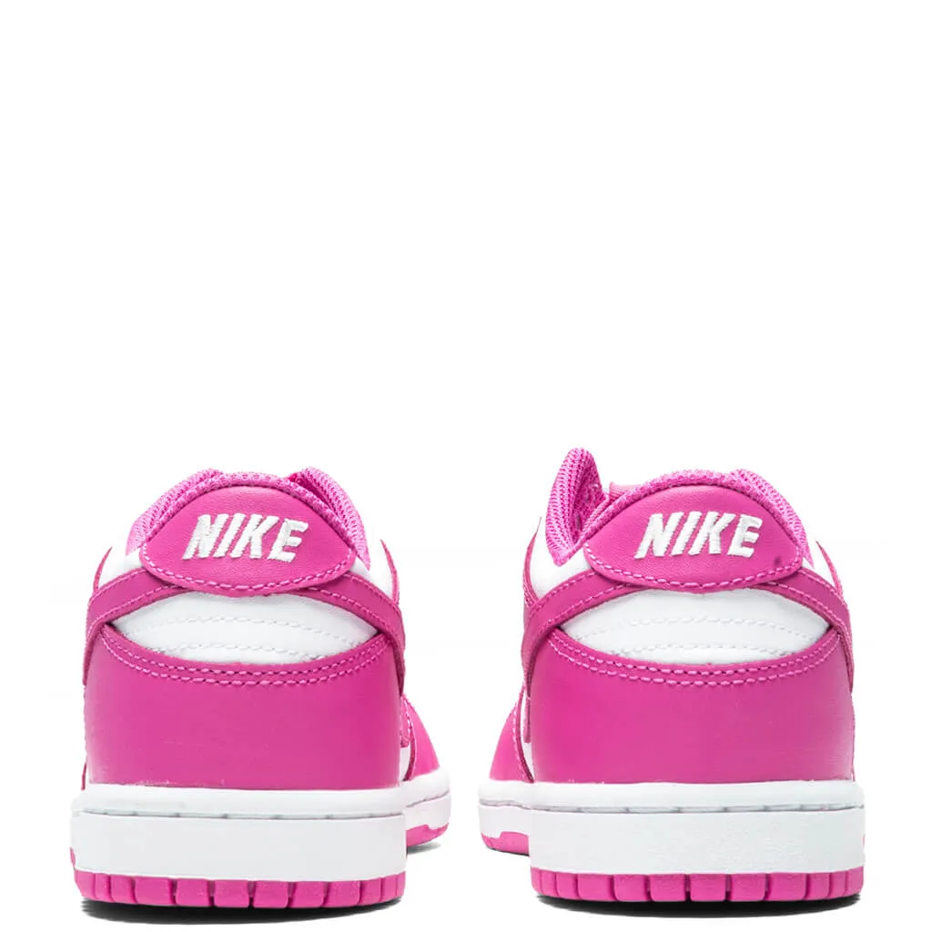 White/Active Fuchsia Dunk Low (GS)